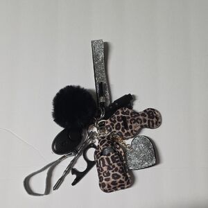 Safety Keychain Animal Print Brn/blk